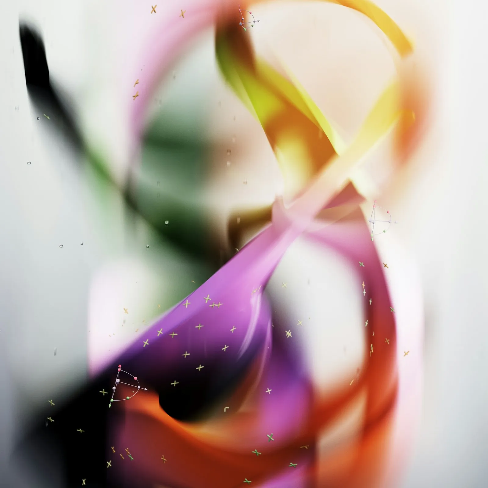 Abstract flowing ribbons of colour