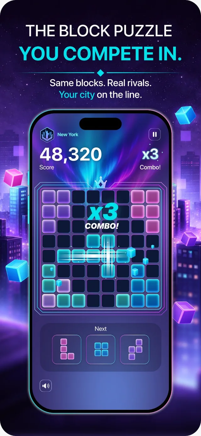 Placix screenshot: game board with a times-three combo